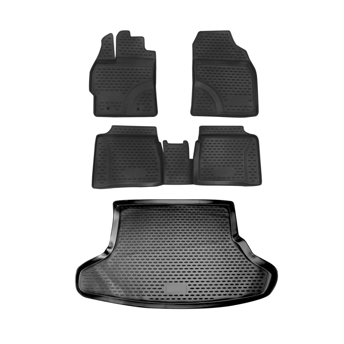 Toyota Prius 3D Floor-Trunk Mats - Omac - Black - '10-'15